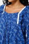 Naiduhall Cotton Full Length Nightdress - Navy Blue — thumbnail 7